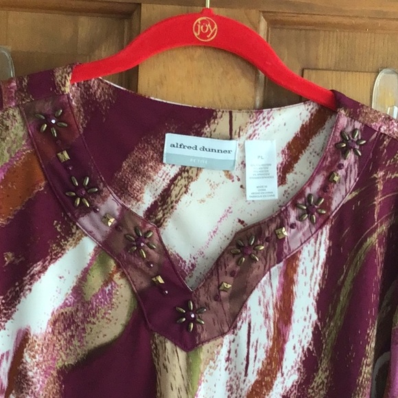 Alfred Dunner Multi Burgundy Top - Picture 3 of 3